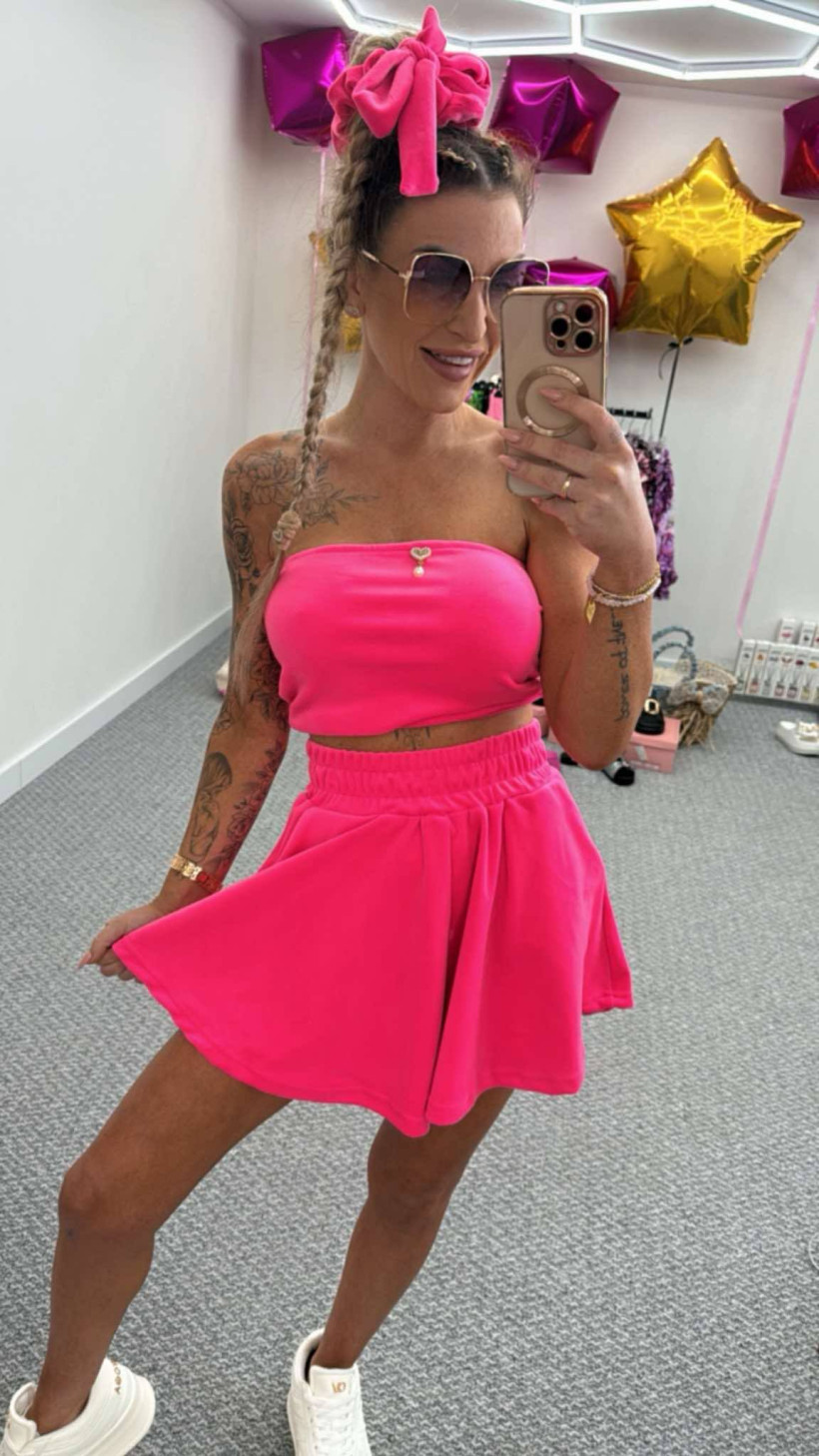 Komplet la perla fuksja