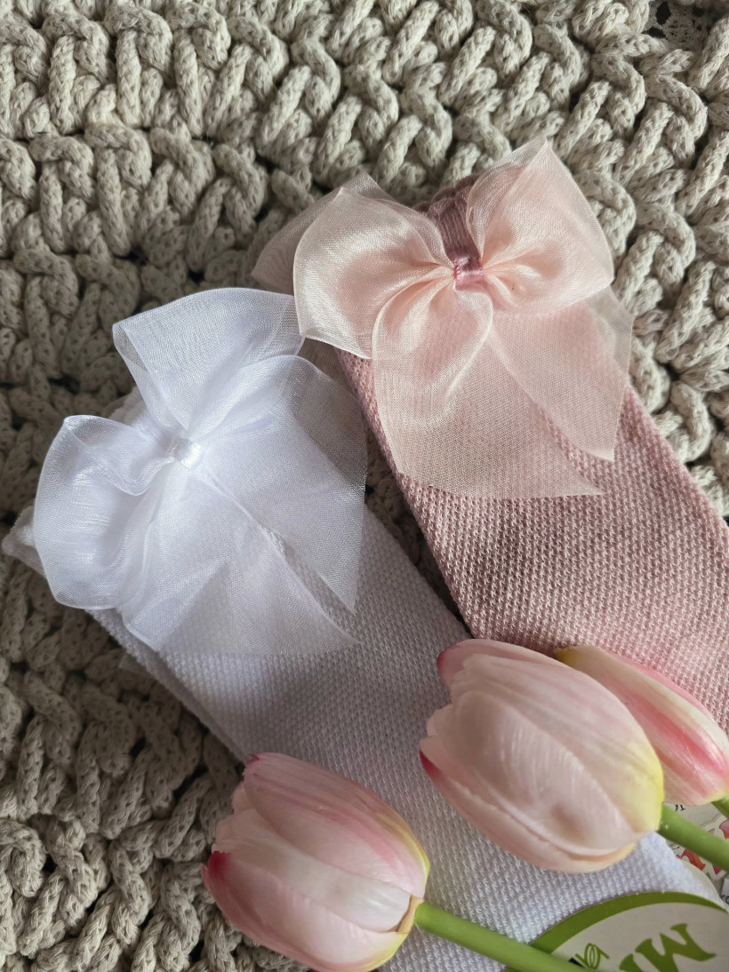 Podkolanówka kokarda tiul