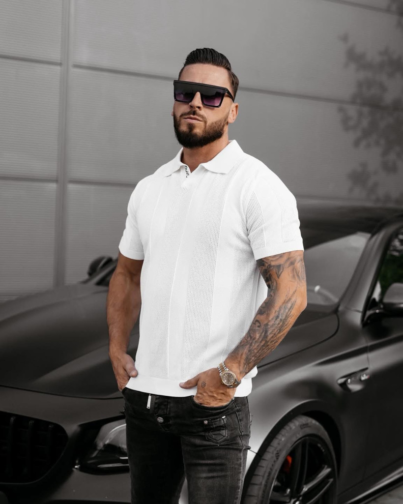 koszula polo męska REER ecru