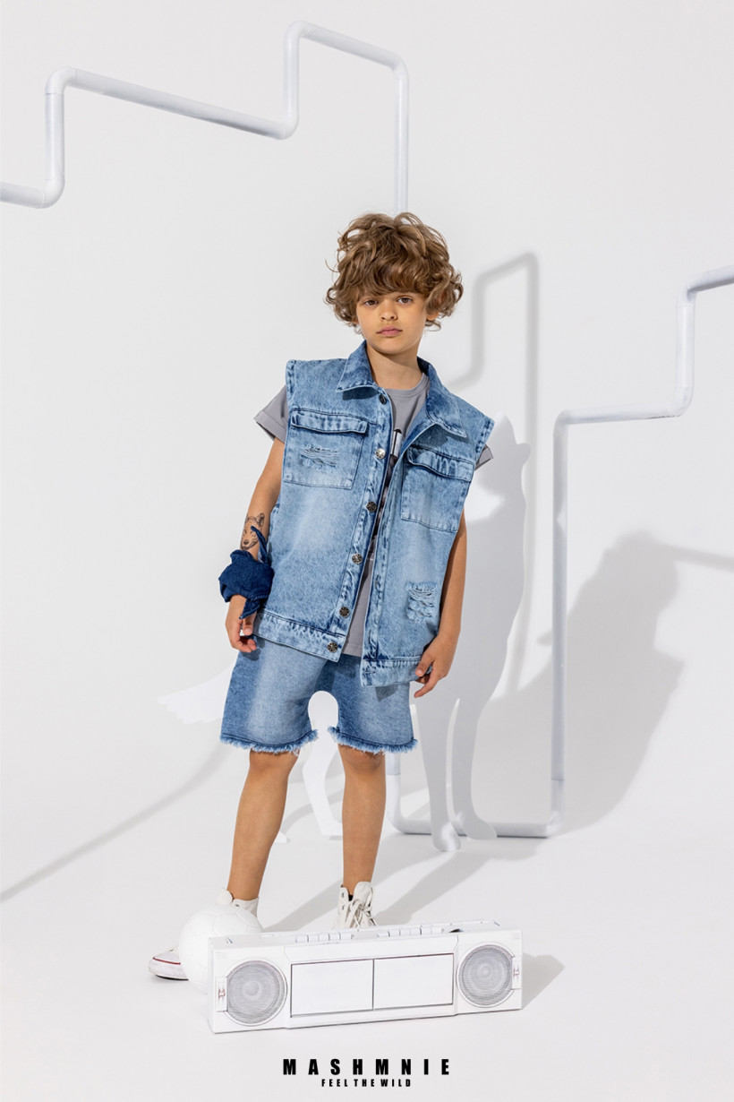 KAMIZELKA JEANS NIEBIESKA MASH MNIE