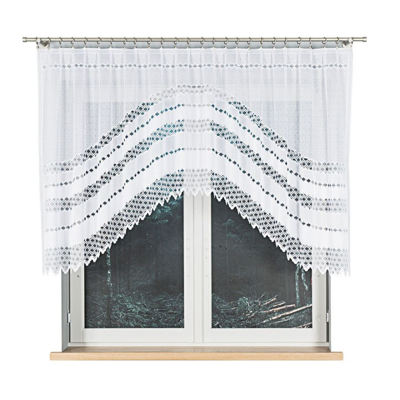 Firanka żakardowa Filomena 270x120cm – biała odpasowana firana do salonu, jadalni, sypialni 018669