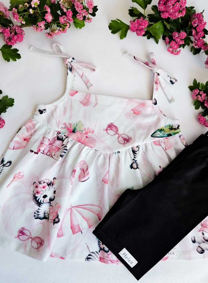 TUNIKA NA RAMIĄCZKACH WAKACYJNE ZEBRY HELEN