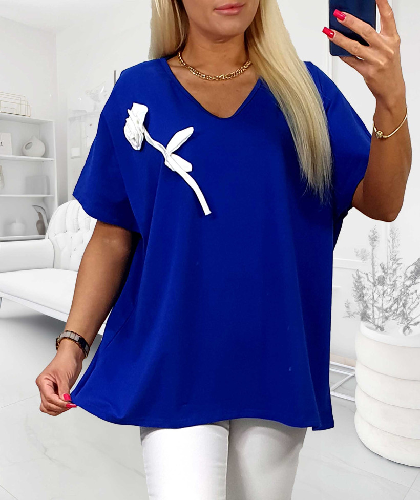 Bluzka Bawełniana Plus Size SATYNOWA RÓŻA