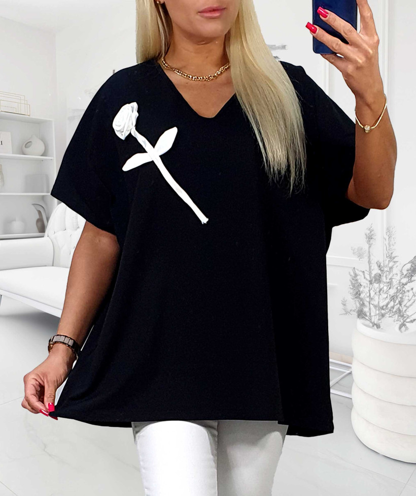 Bluzka Bawełniana Plus Size SATYNOWA RÓŻA