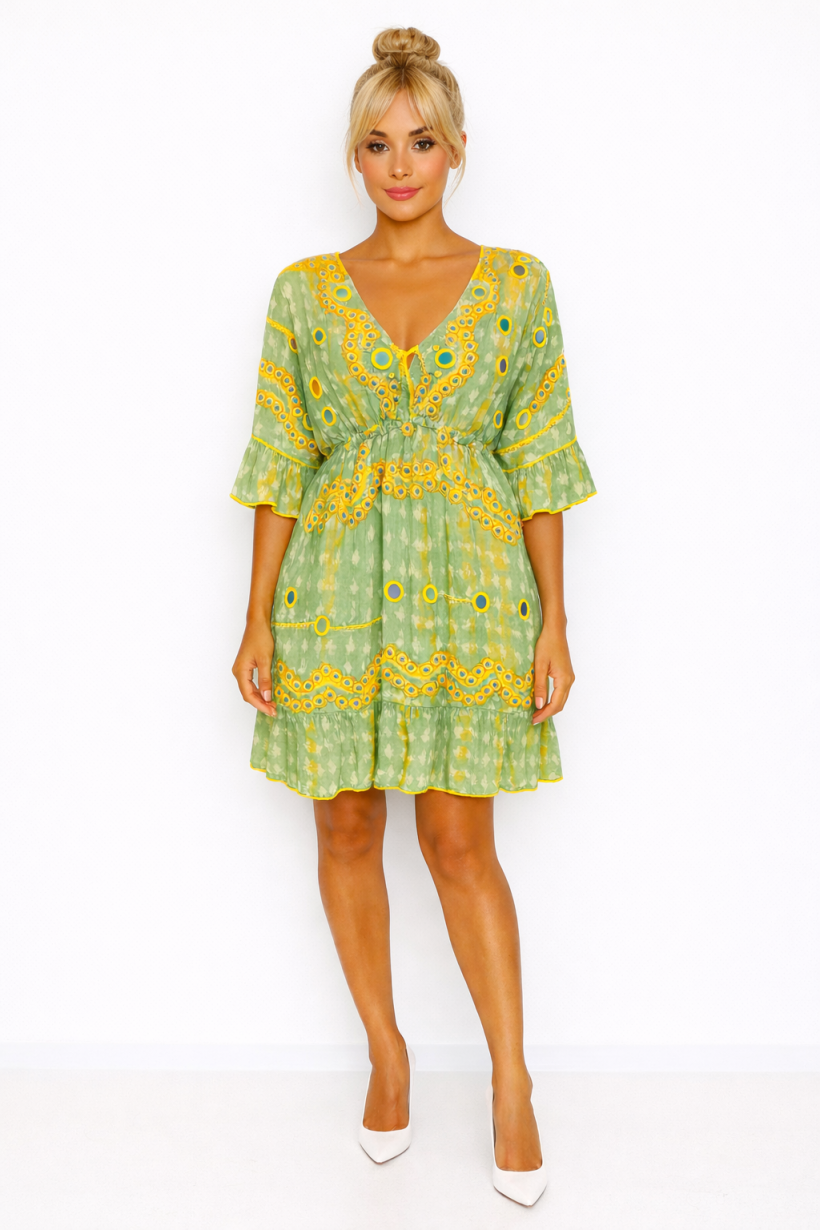 SUKIENKA TROCZKI WZORY DEKOLT SEREK