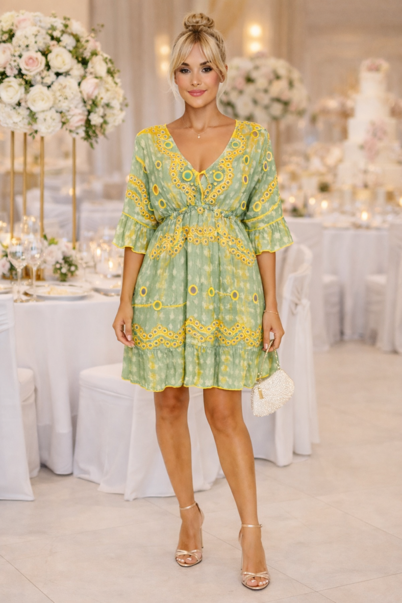 SUKIENKA TROCZKI WZORY DEKOLT SEREK