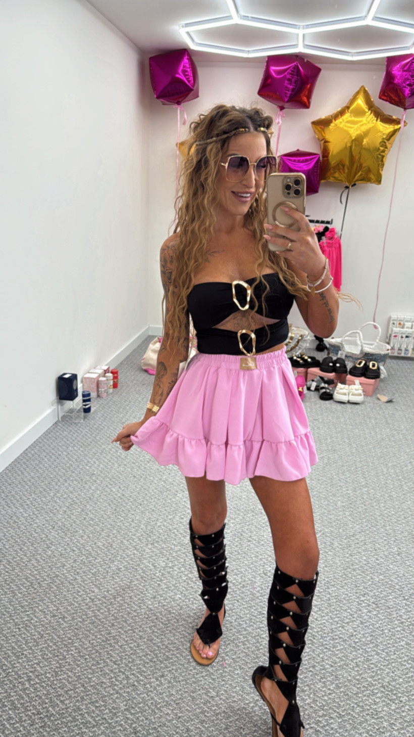 Spódniczka Lalu jedna falbana puder