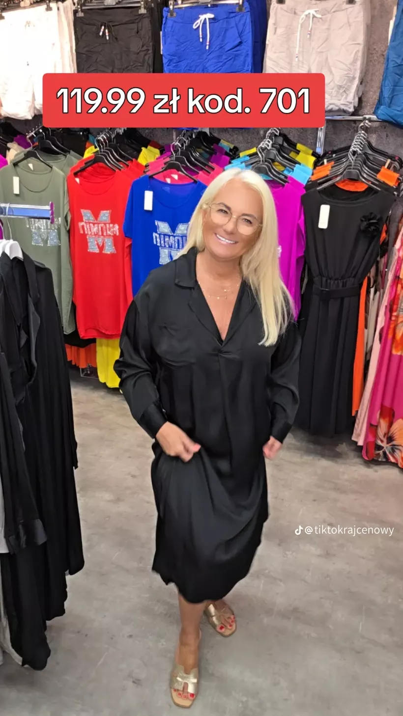 SUKIENKA WISKOZA JEDWAB DEKOLT SEREK KIESZONKA