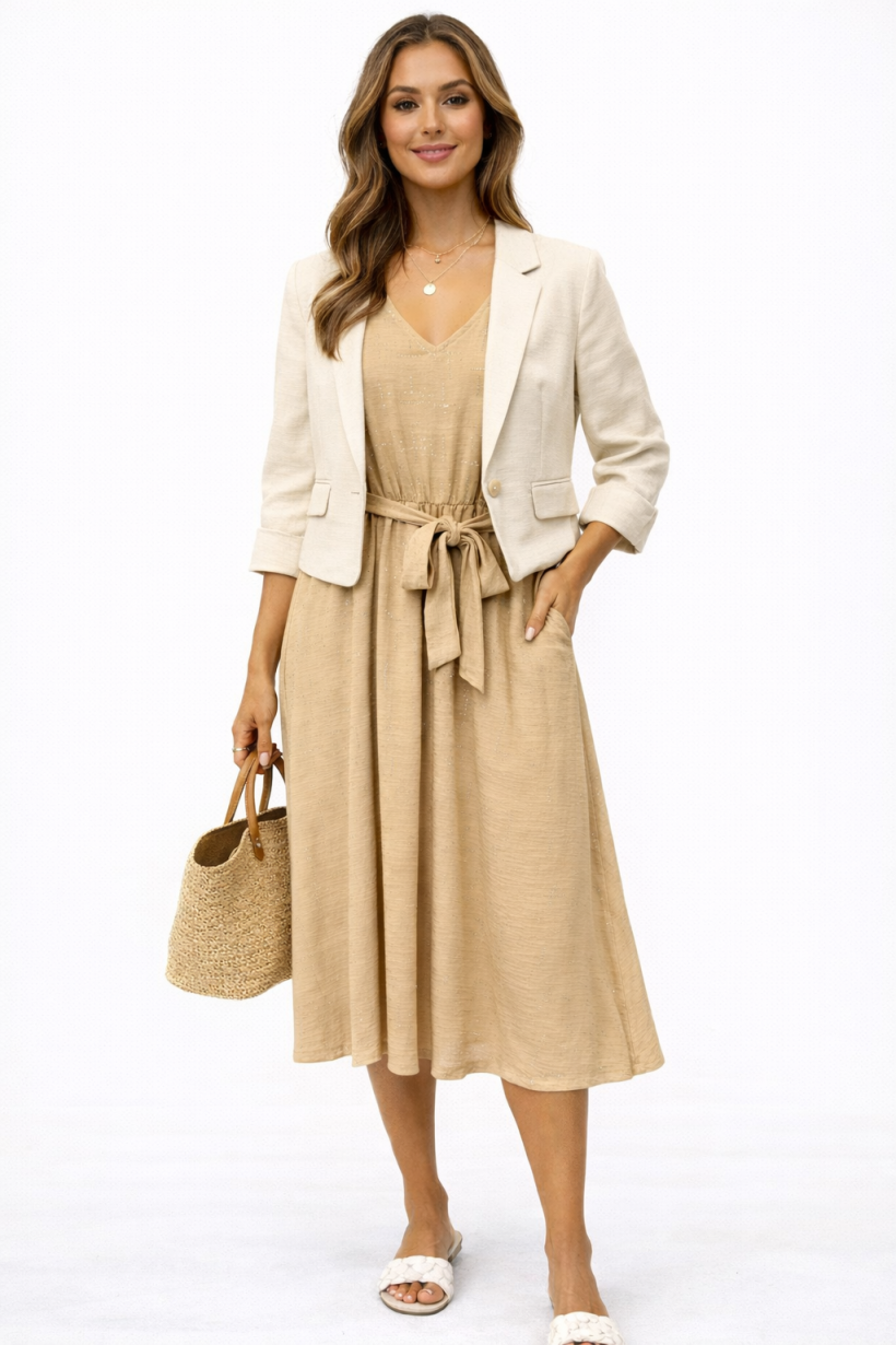 SUKIENKA PATYCZKI RĘKAW FALBANA SEREK DEKOLT