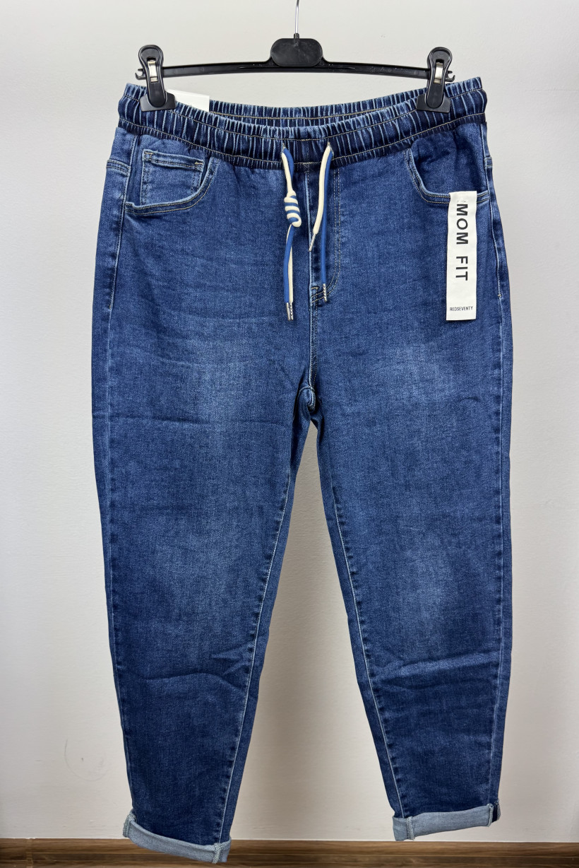 Spodnie jeansowe mom fit -  rozm. 48,  redseventy - 323-14 - niebieskie