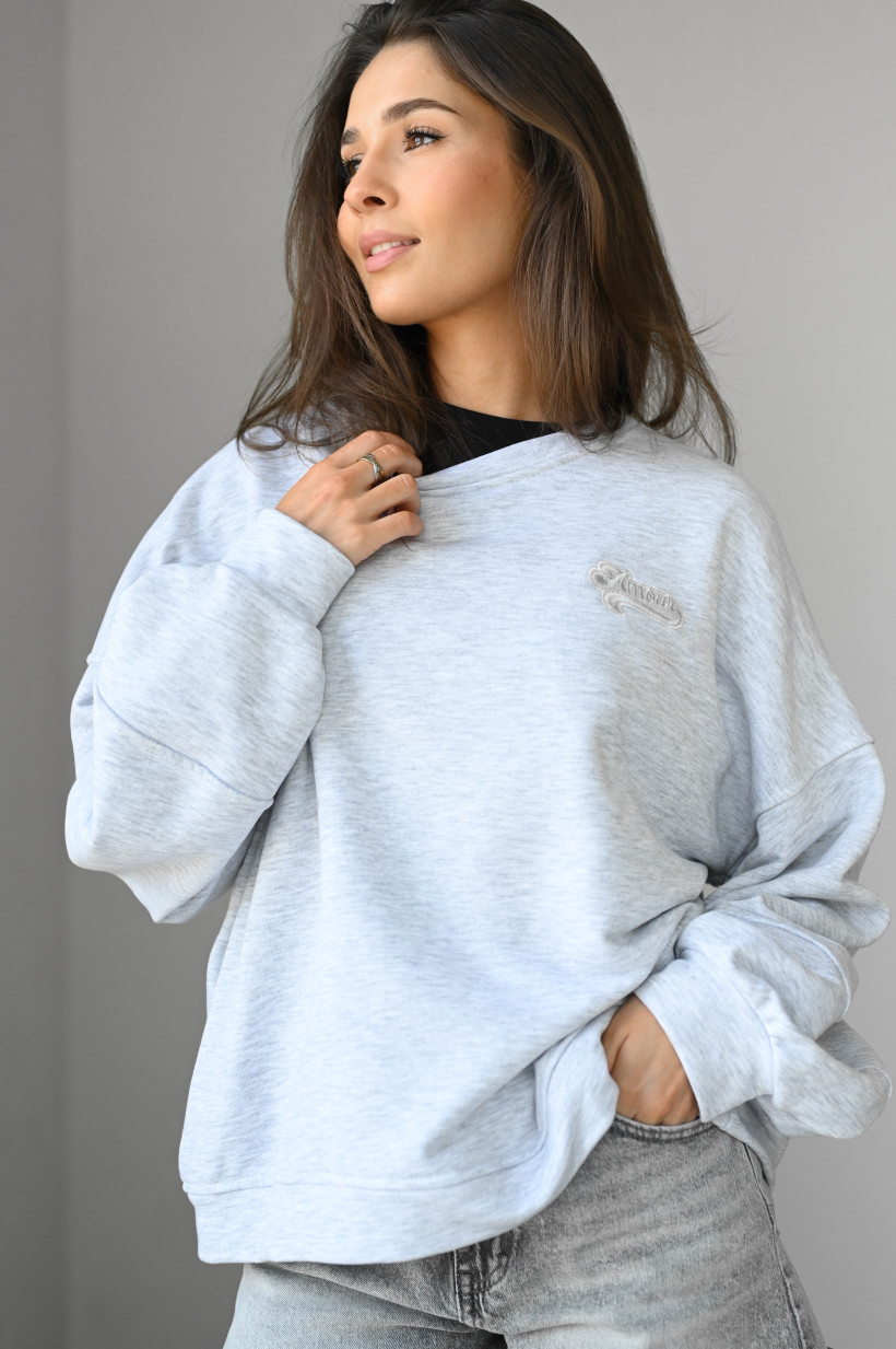 BLUZA OVERSIZE AMOUR SZARA