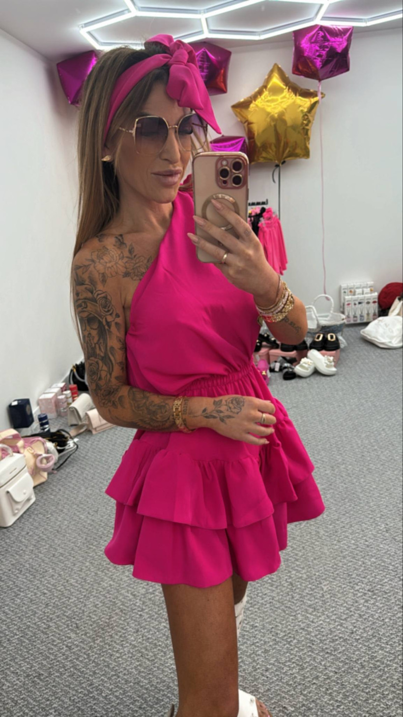 Kombinezon Besquar na jedno ramię fuksja