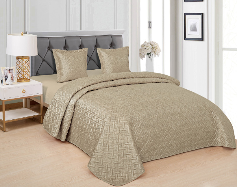 Narzuta glamour 200x220cm piaskowy NST-2897