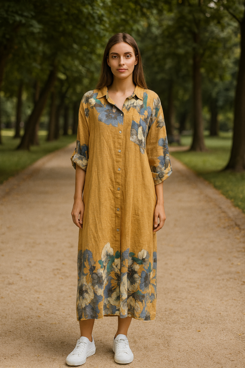 L/SUKIENKA KWIATY MALOWANE