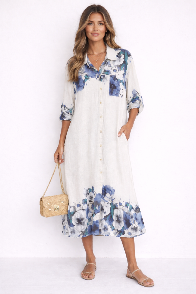 L/SUKIENKA KWIATY MALOWANE