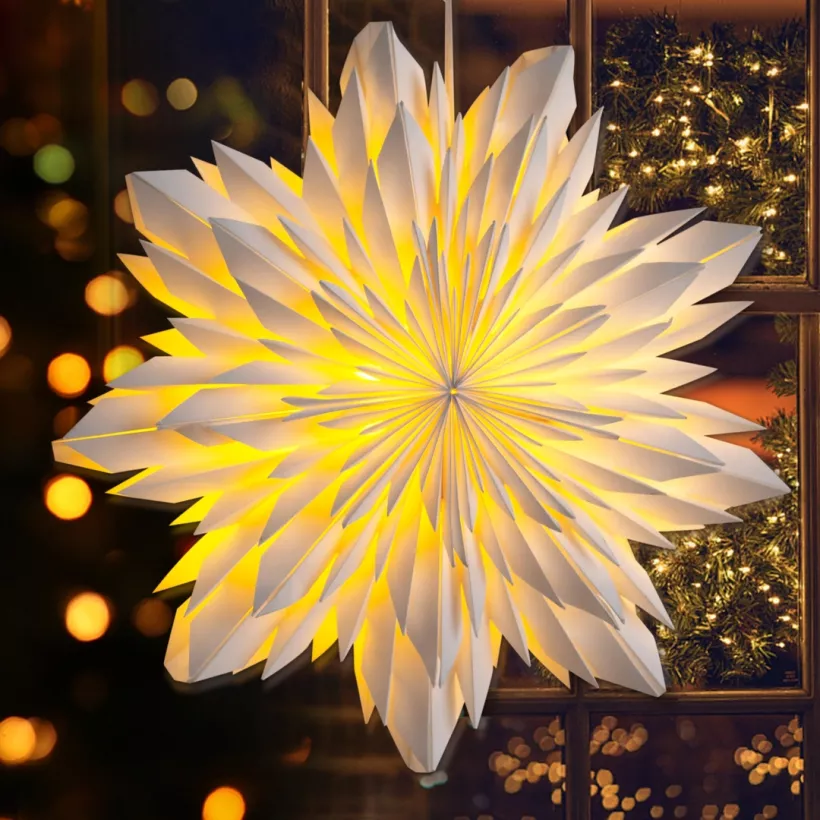 papierowa gwiazda bożonarodzeniowa LED 45 cm 