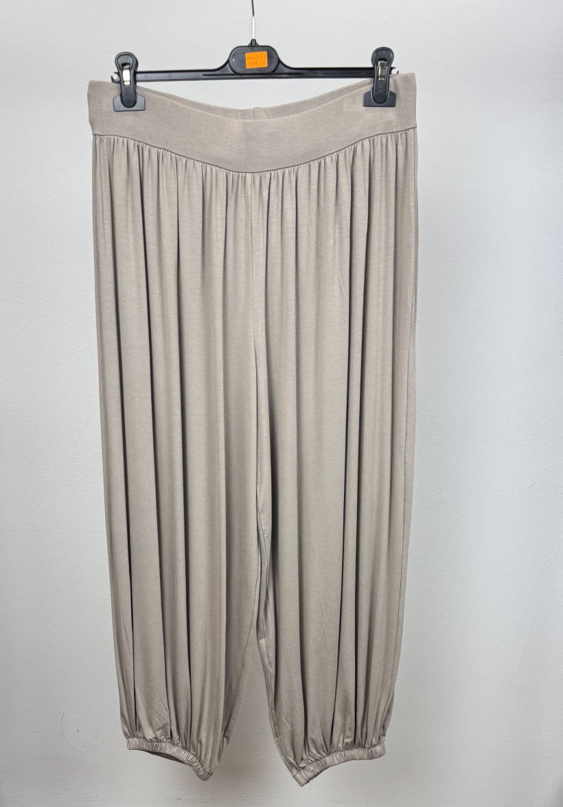 Spodnie singbady, szeroki pas na gumce - (3xl.4xl) - sseraj - 3497 - beż/fango