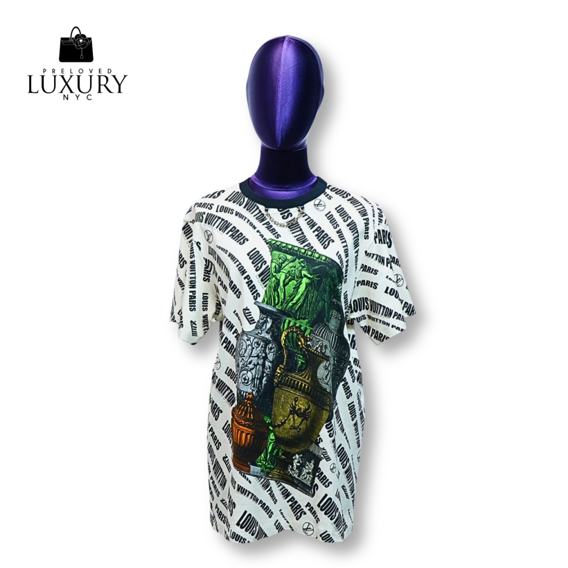 LOUIS VUITTON White Clothes T-Shirt Slanted Signature Vase