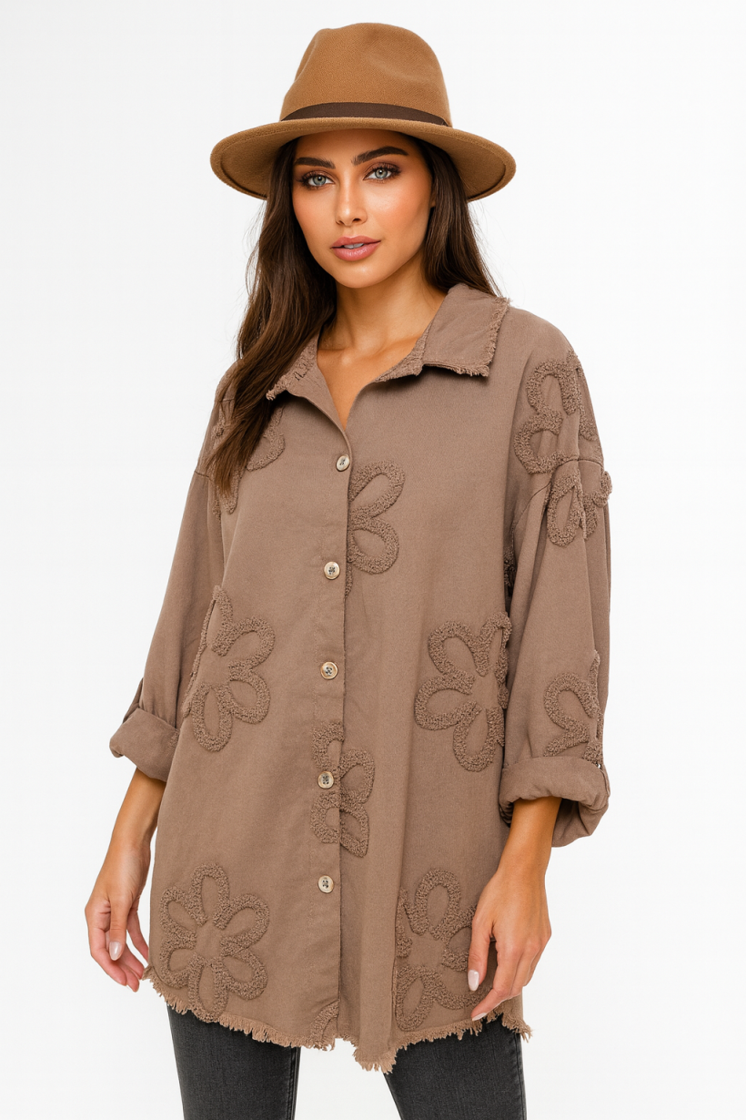 KURTKA JEANSOWA KWIATY