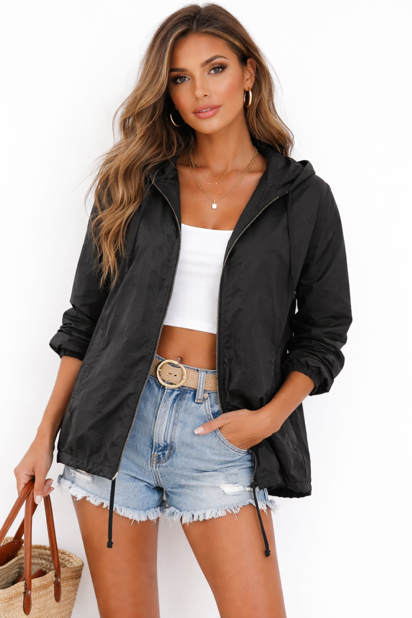 KURTKA NAPISY TYŁ KRÓTKA