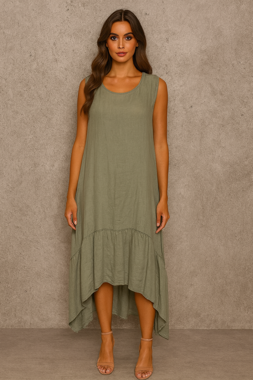 SUKIENKA RAMIĄCZKA FALBANA DÓŁ GUZIKI TYŁ