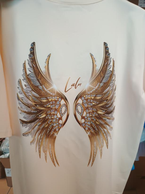 t-shirt Lalu złote skrzydła śmietana