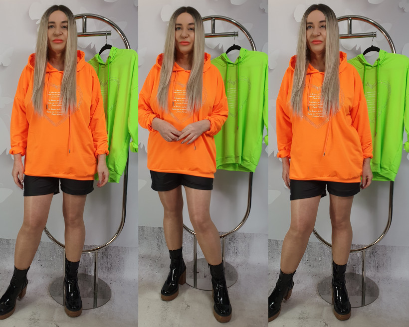 BLUZY NEONOWE JENRY 1235 RB3 Z KAPTUREM  %PRZECENA