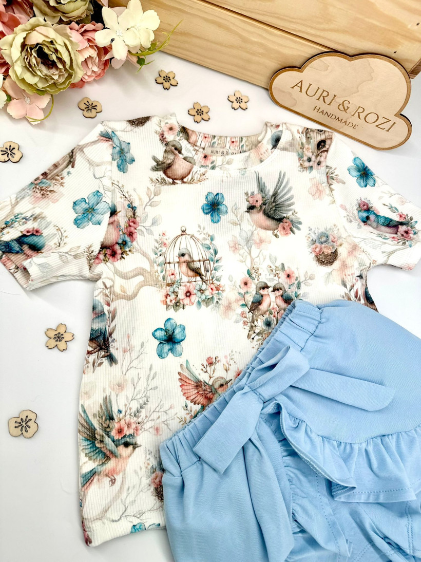 SPÓDNICO-SPODENKI BŁĘKITNE AURI&ROZI