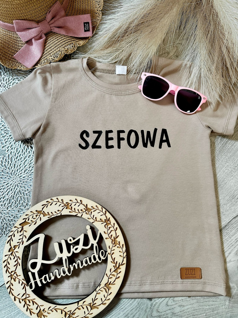 T-SHIRT SZEFOWA BEŻOWY ZUZI