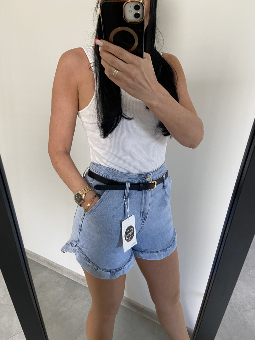 Spodenki 154 jeans falbanka z paseczkiem od MSara