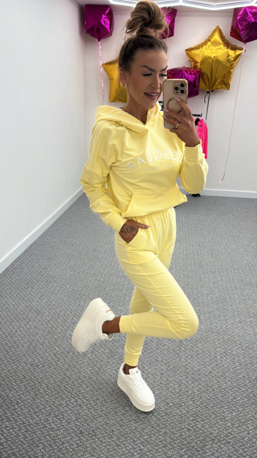 Komplet Besquar z kapturem banan