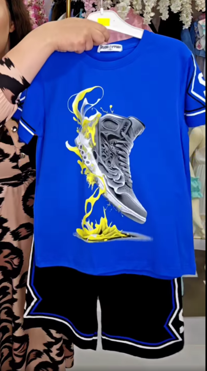 Komplet t-shirt spodenki BUT WB-3486- CHABER Z ZÓŁTYM