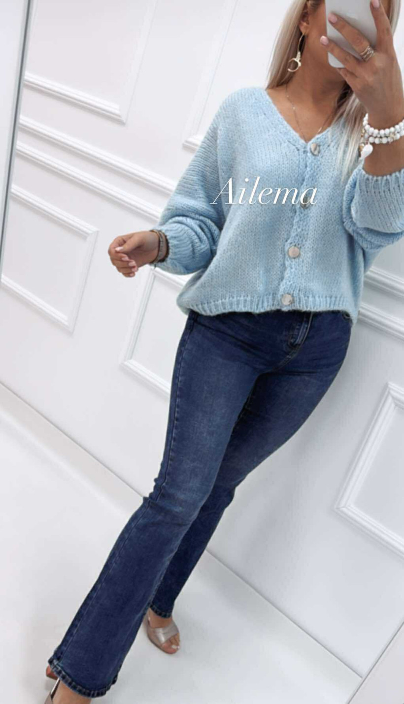 Jeansy Lajoly 0259-3 flare, ciemne