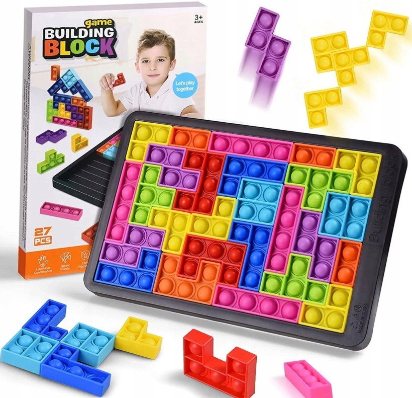 ZABAWKA BĄBELKI TETRIS POP IT UKŁADANKA PUZZLE 3W1