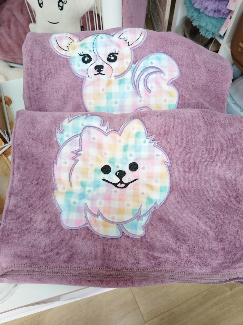 Essuie de Bain - Lilas - Broderie Aquarelle