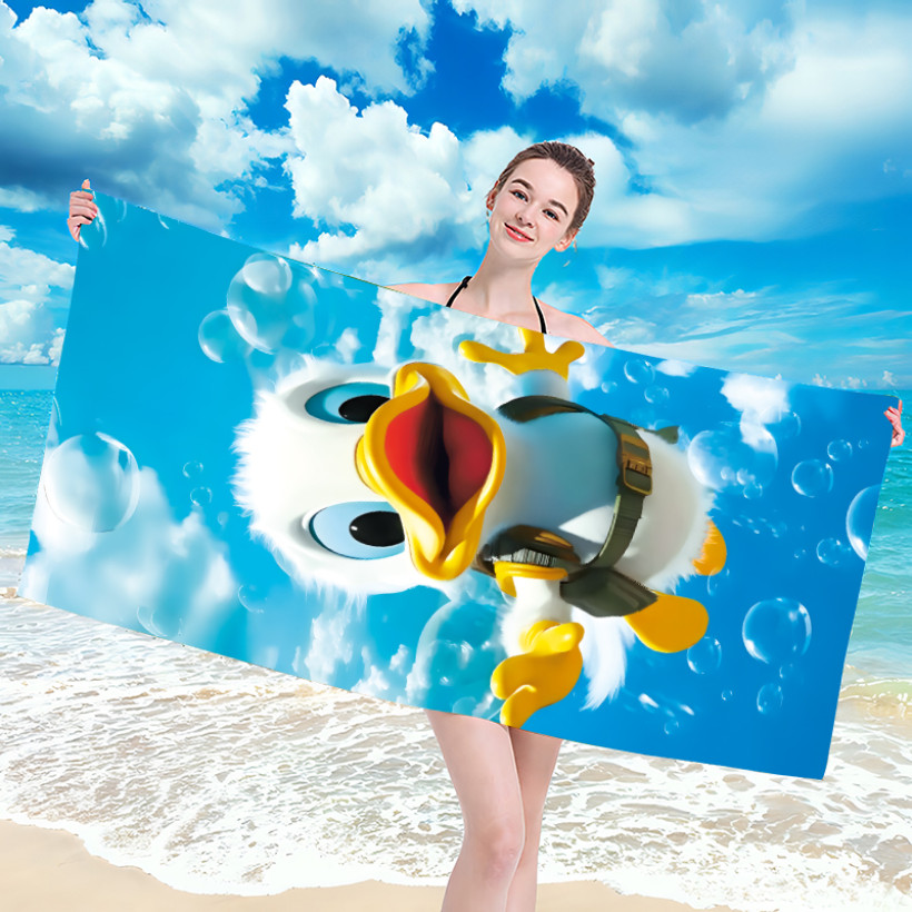 Ręcznik plażowy z mikrofibry 70x140 cm / 100x180 cm szybkoschnący, lekki, kompaktowy - kaczuszka