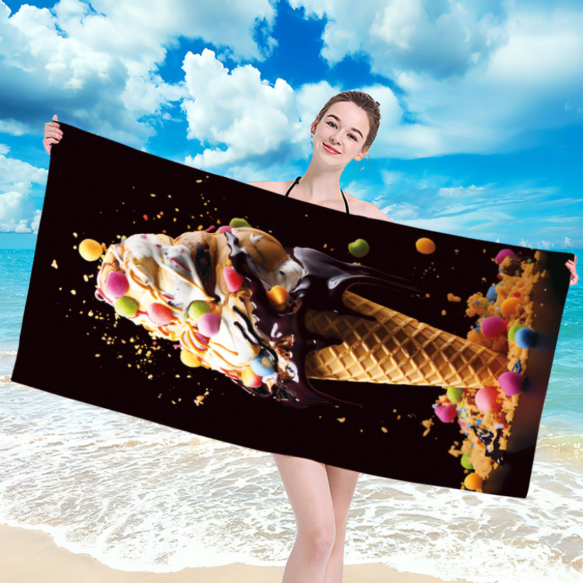 Ręcznik plażowy z mikrofibry 70x140 cm / 100x180 cm szybkoschnący, lekki, kompaktowy - rożek