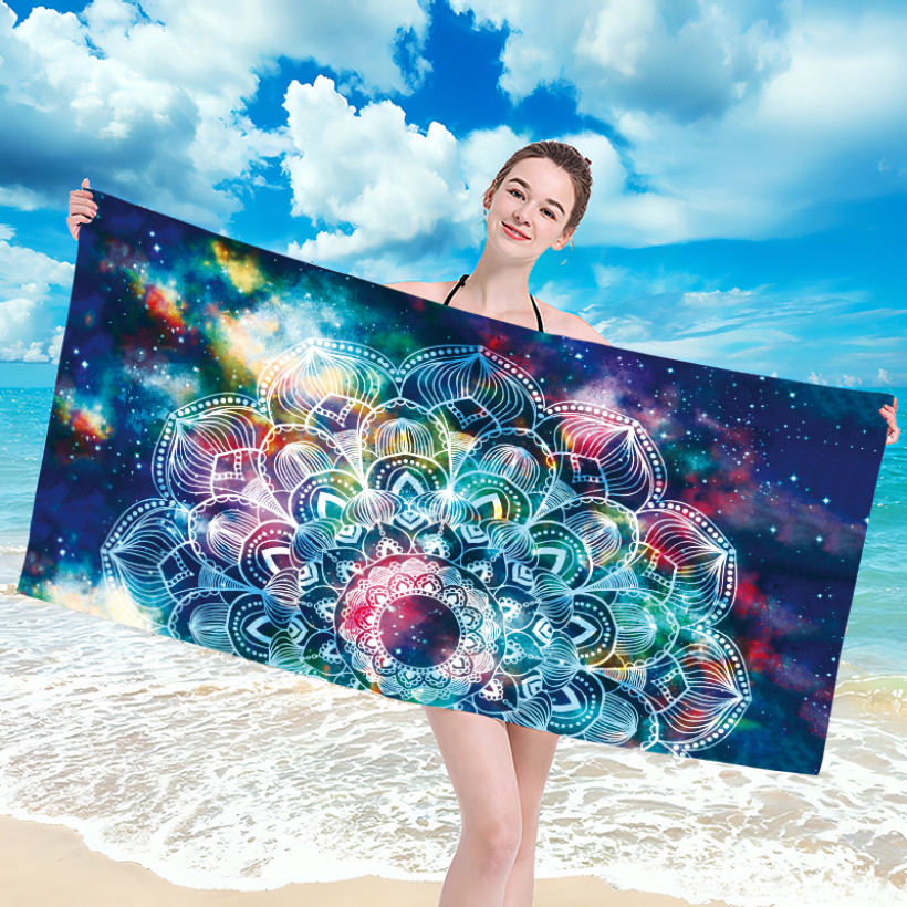 Ręcznik plażowy z mikrofibry 70x140 cm / 100x180 cm szybkoschnący, lekki, kompaktowy - mandala