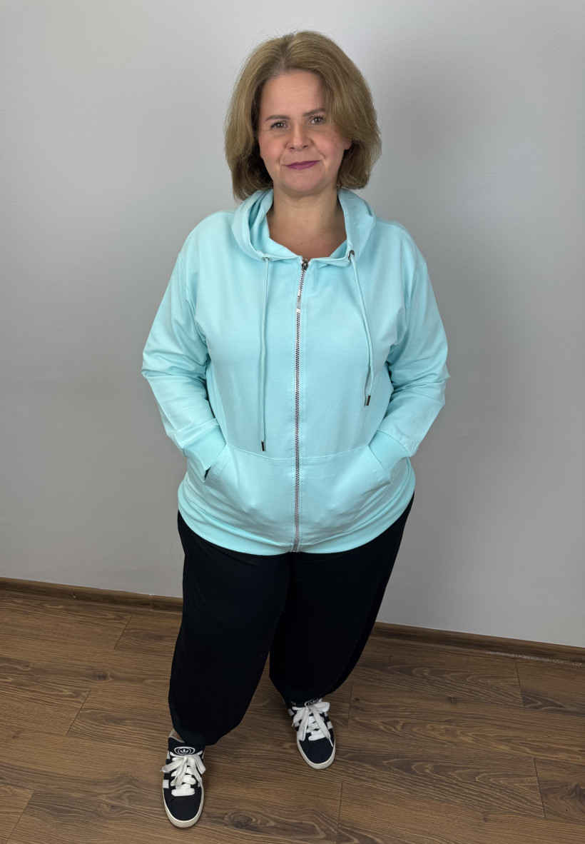 Bluza na zamek z kapturem - ww - (xl/2xl) - 3227 - mięta