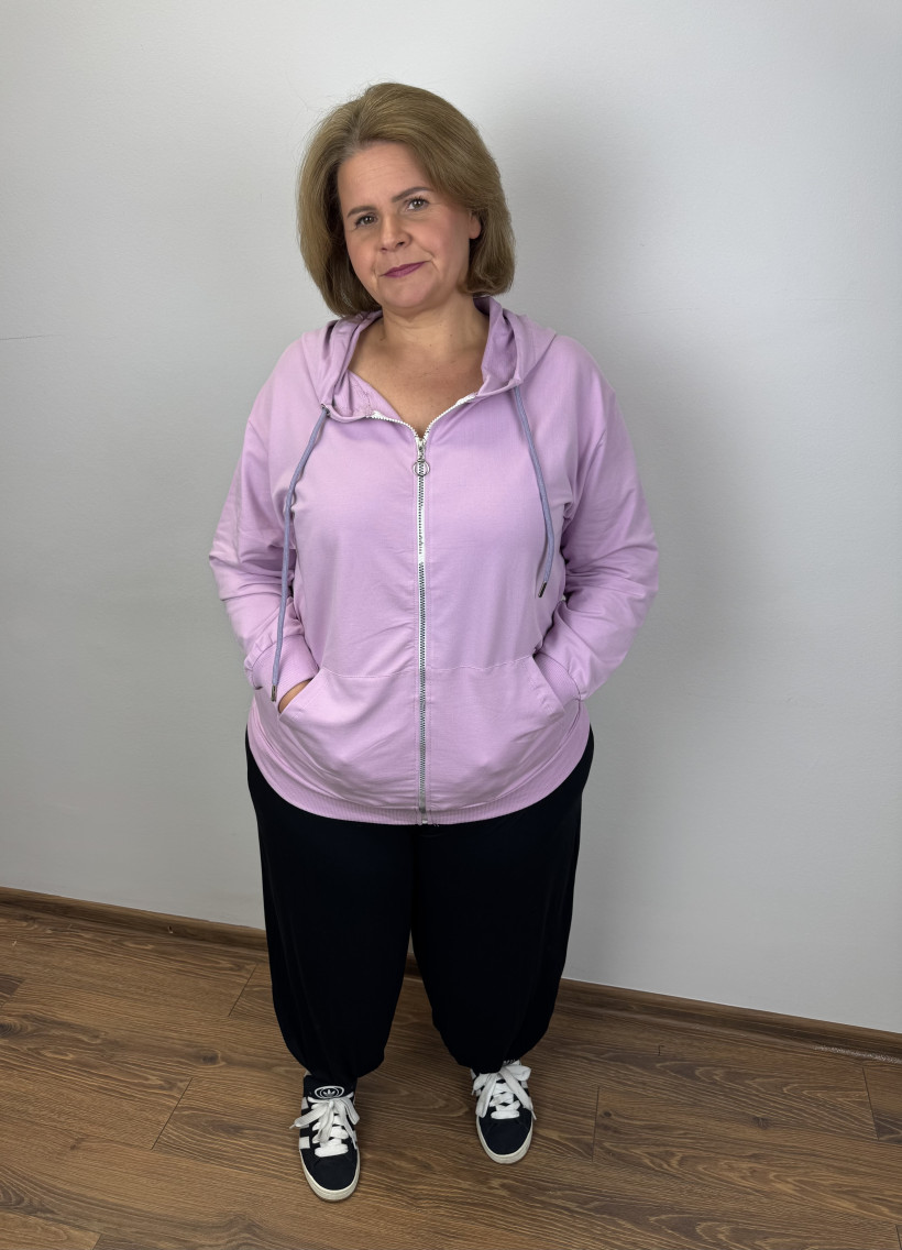 Bluza na zamek z kapturem - ww - (xl/2xl) - 3227 - lila