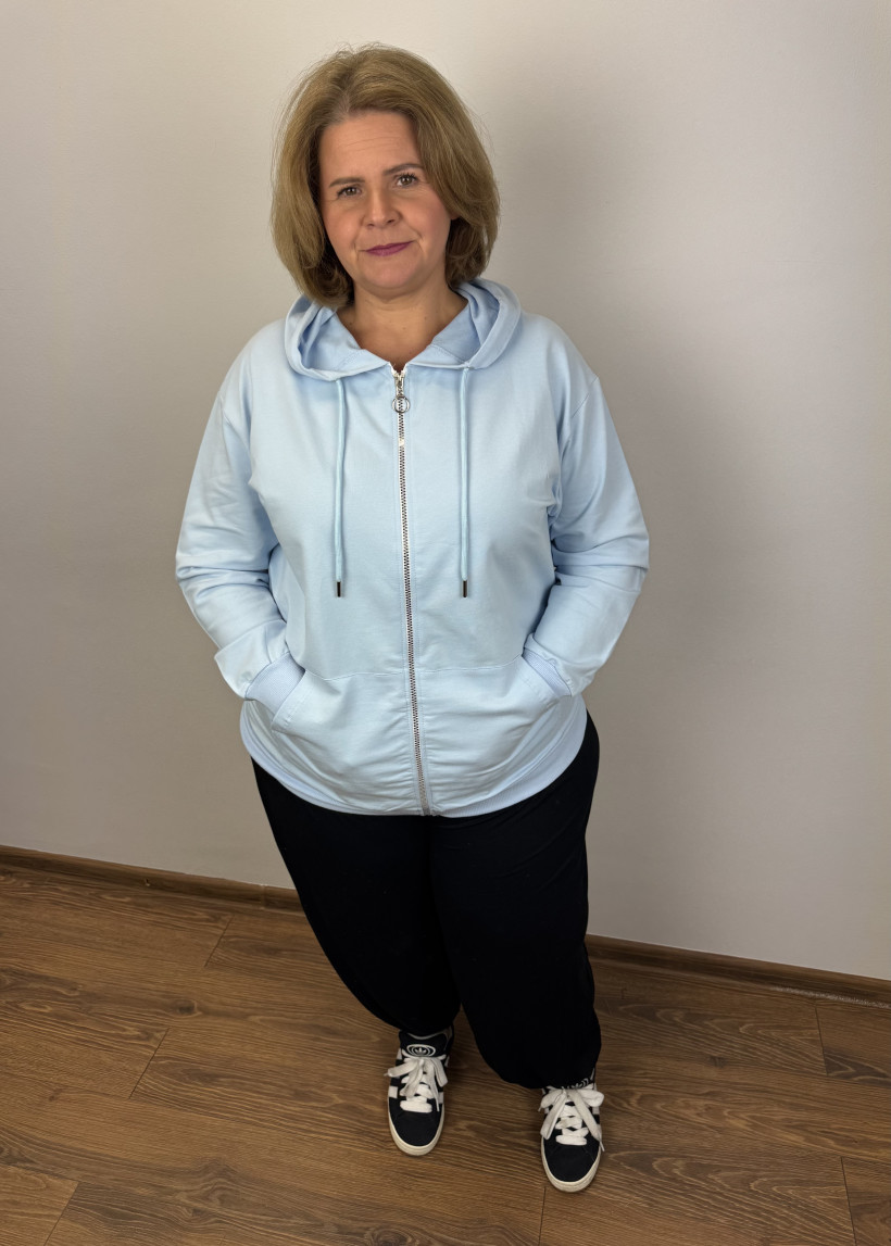 Bluza na zamek z kapturem - ww - (3xl/4xl) - 3227 - błekit