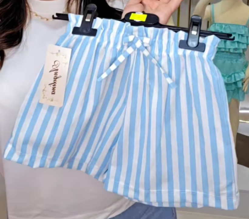 Spodenki w paski 2145-BABY BLUE