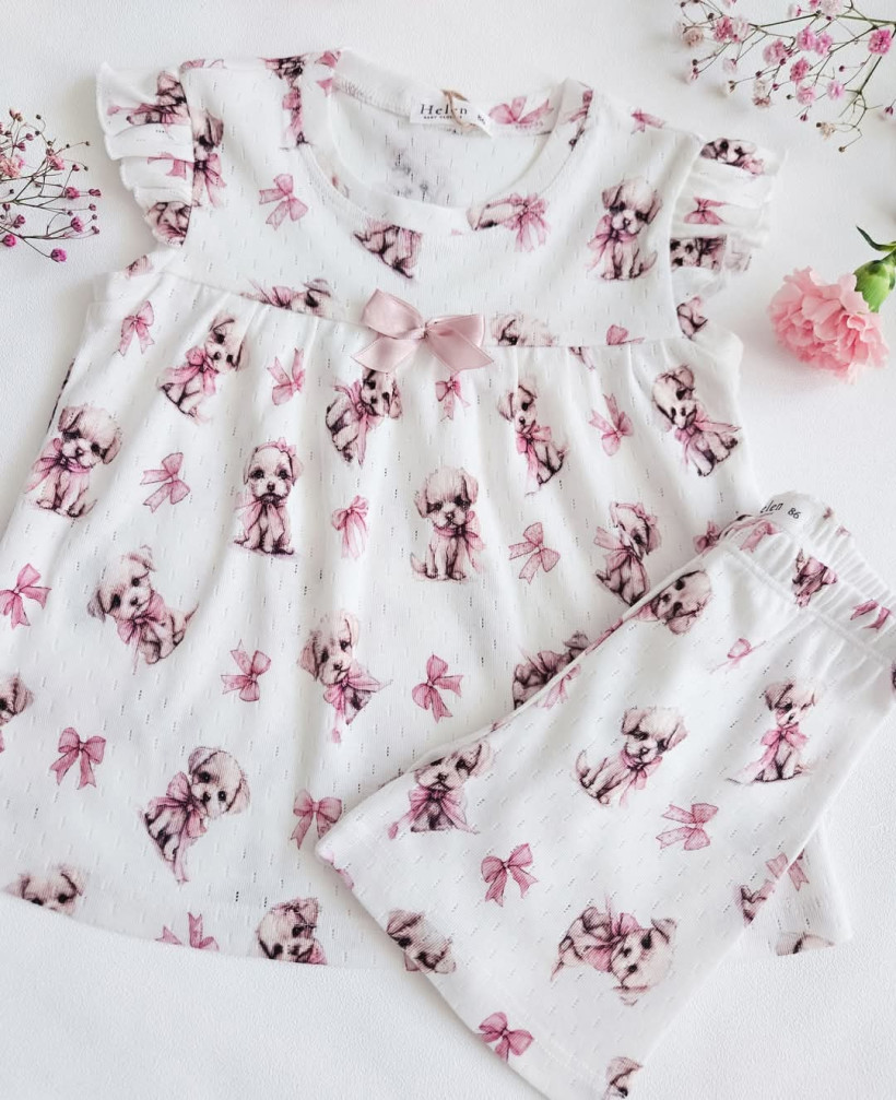 PIŻAMA PIESKI Z KOKARDKAMI HELEN