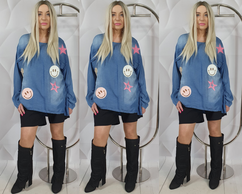 BLUZKA JEANSOWA 68807 SR1  %przecena 