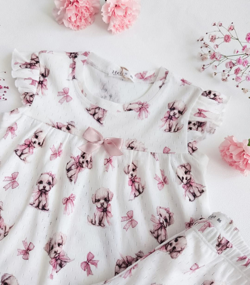 Piżamka ażurek pieski Helen