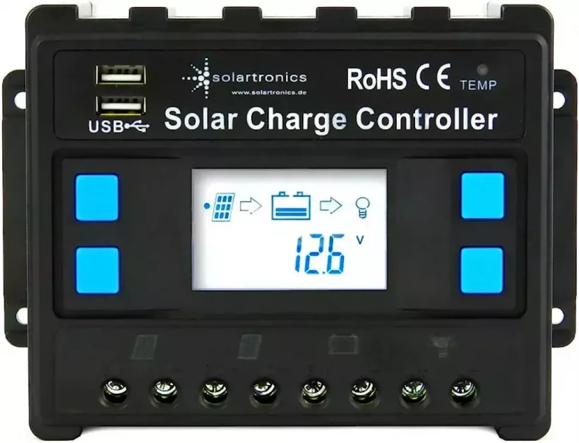 Solartronics Regulator ładowania panelu słonecznego 12V/24V