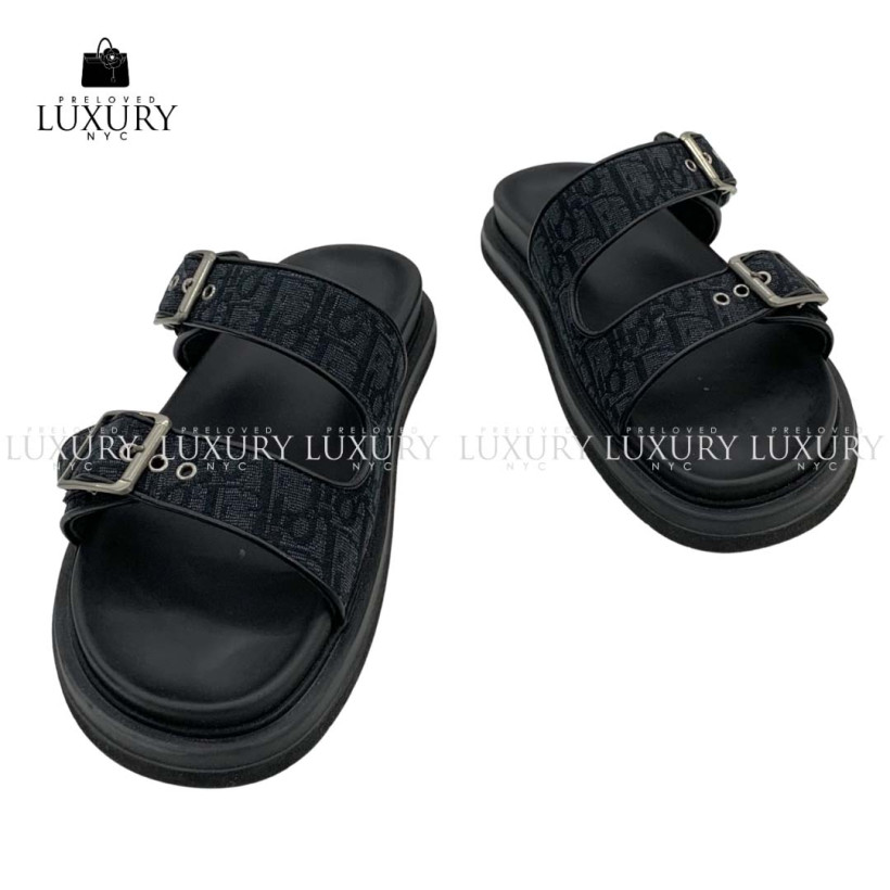 DIOR Shoes Sandals Size 41 Dior Aqua Sandal Black Dior Oblique Jacquard