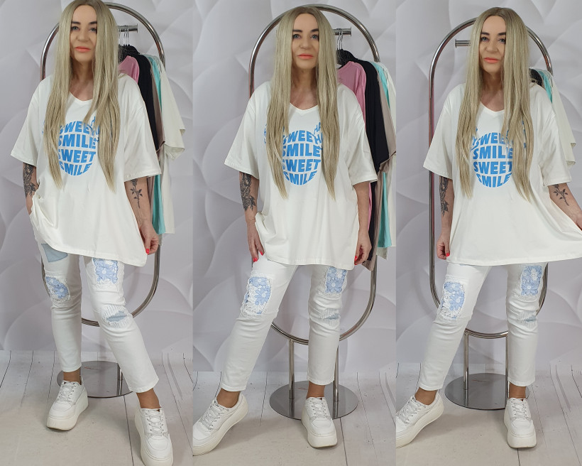 BLUZKA MIKI SMILE  3398 RB23 /// USZKODZONA DZIURKI 