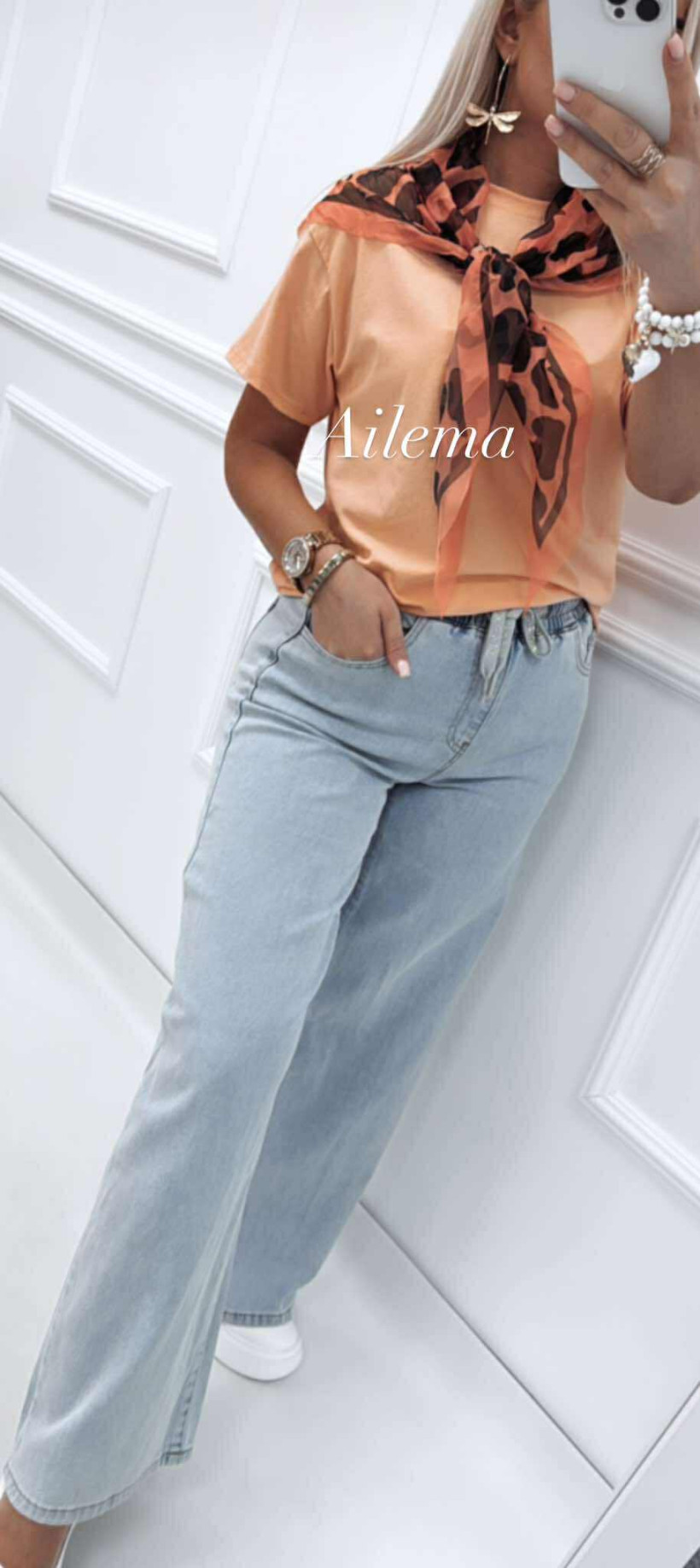 Jeans Re-dress R8072 prosta nogawka, na gumce