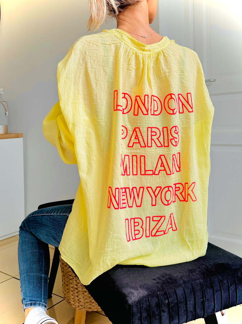 CHEMISE INSCRIPTION VOILE DE COTON TU 36 AU 46